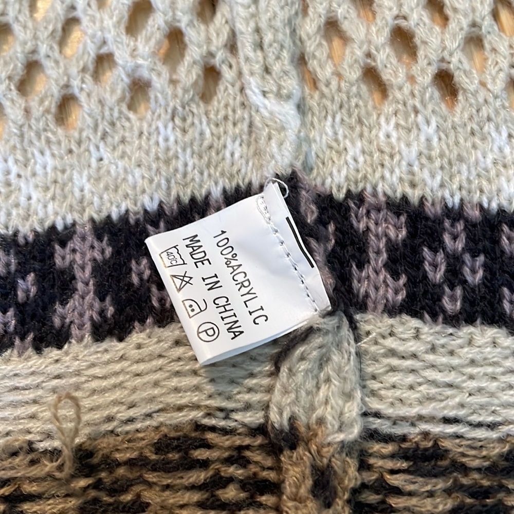 Military Hippie cascading cardigan. Size M. - Picture 5 of 6